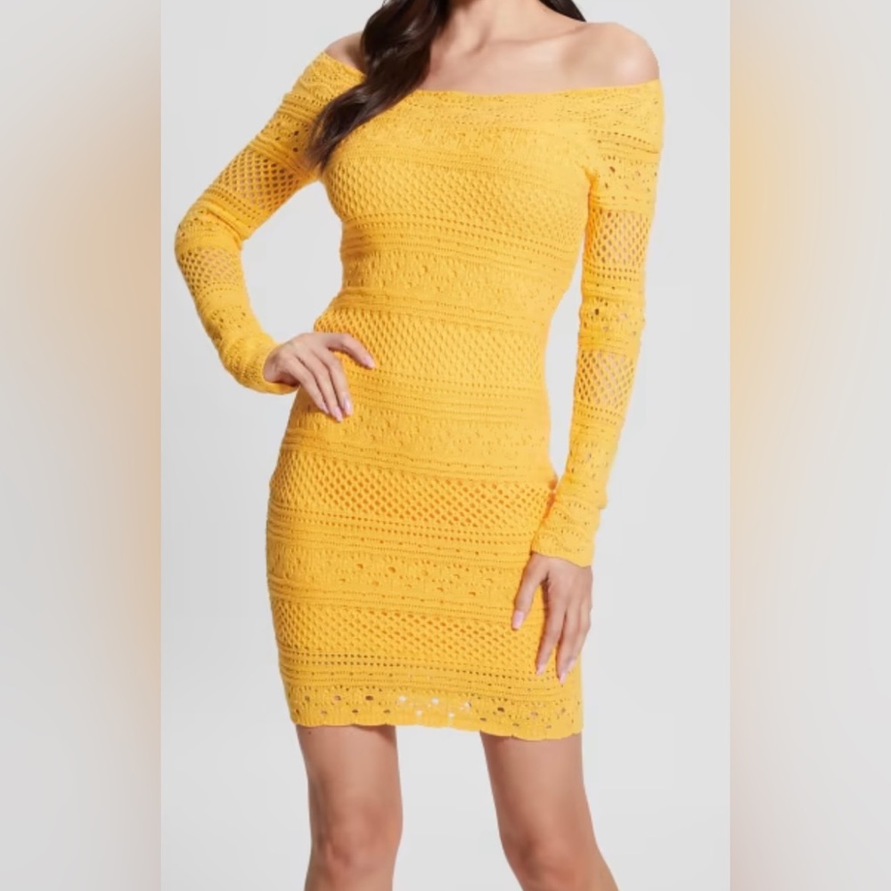 Guess laguna yellow dress
